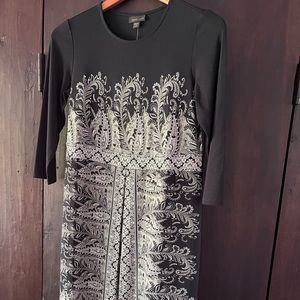 JJill black dress with paisley print